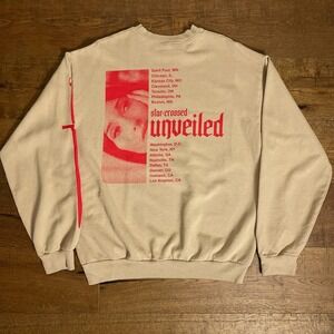 Kacey Musgraves Sweatshirt Mens L Tan Star-Crossed Unveiled Tour Graphic Crew